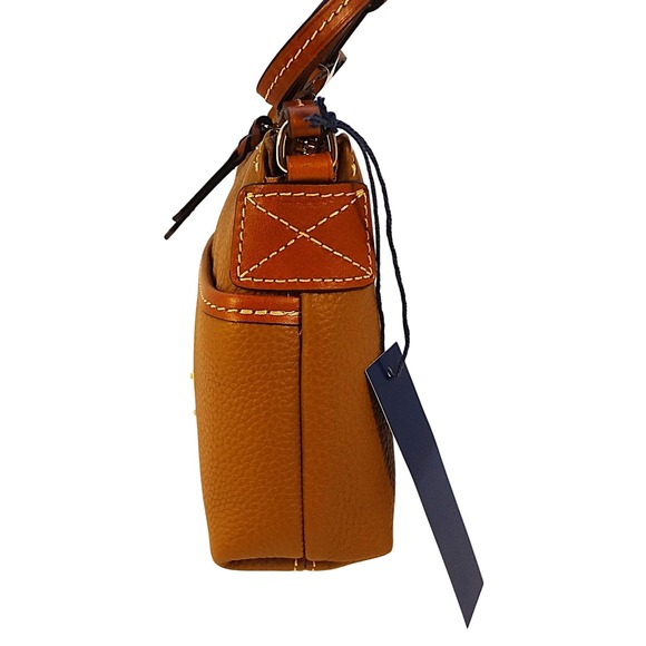 Dooney & Bourke Ginger Pouchette Crossbody Bag Caramel Pebbled Leather Purse NWT - Picture 5 of 12